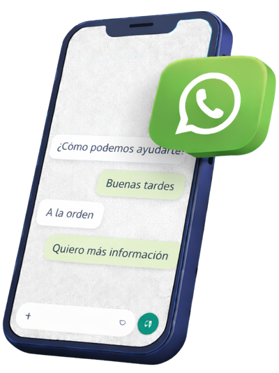 Teléfono con una conversación de WhatsApp